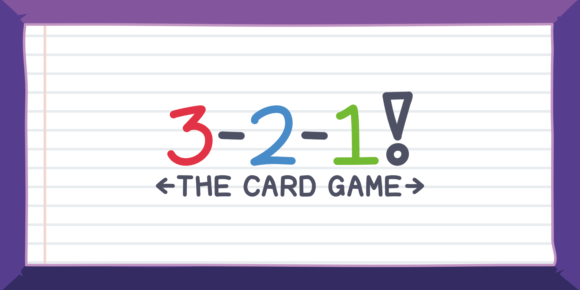 The text '3-2-1! The Card Game,' stylized.